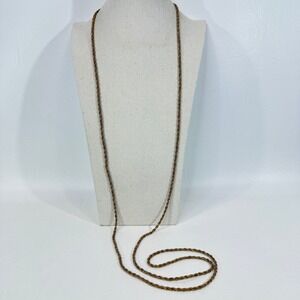 Napier Vintage‎ Rope Chain Necklace Long Twisted Strand Gold Tone Jewelry